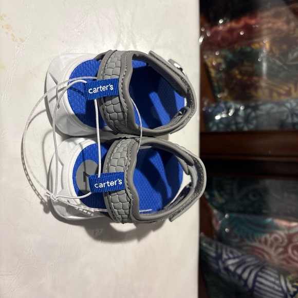 Carter's Baby Boy's Wandu-B Fashion Gray/Blue/White Sandals Shoes - Picture 3 of 5